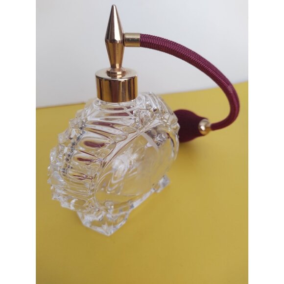 Vintage Cut Crystal Perfume atomizer bottle 5 1/2" France - Picture 4 of 4